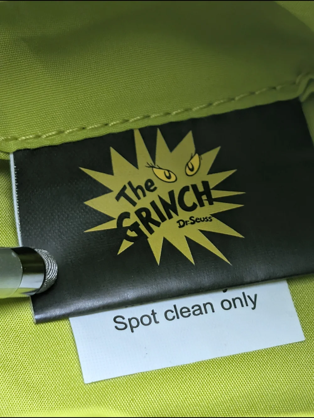 Dr. Seuss The Grinch Green Tote Embroidered Magnetic Closure Red Top Handles